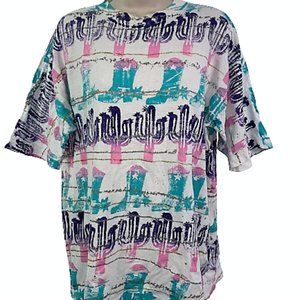 VTG XL STAR CODY Purple Green Single Stitch Shirt!